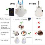 VIGEGARI Quilted Tennis Bag for Women – Tennis Backpack & Crossbody Sling | Holds 2 Rackets or 3 Pickleball Paddles | Lightweight Badminton Racket Bag, Tennis Tote & Sports Backpack