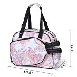 Boulder Bee | Premium Pickleball Bags | PickleBall Tote Bag for Women | Women’s Hand/Shoulder Gym Bag w Water Bottle Holder | With Racquet/Paddle Holder (Pink cashew flower)