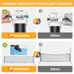 17FT Portable Pickleball Badminton Net Set Outdoor, Height Adjustable Multi Sports Net Set for Backyards Beach Driveway with 4 Aluminum Rackets, 2 Pickle Paddles and Carry Bag, Easy Set Up & Durable