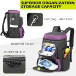 HAMBOLY Pickleball Bag for Men & Women, Large Pickleball Backpack with Shoes Compartment and Cooler, Fence Hook Design