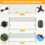 17FT Portable Pickleball Badminton Net Set Outdoor, Height Adjustable Multi Sports Net Set for Backyards Beach Driveway with 4 Aluminum Rackets, 2 Pickle Paddles and Carry Bag, Easy Set Up & Durable