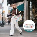 MCHIVER Pickleballs Sports Blue Print Quilted Tote Bag for Women Lightweight Puffy Laptop Bag with Compartments Large Puffy Shoulder Handbag for Travel Work Gym