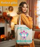 LUERHUI Pickleball Gifts Tote Bag for Women Girls, Just a Girl Who Loves Pickleballs Tote Bag