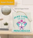 LUERHUI Pickleball Gifts Tote Bag for Women Girls, Just a Girl Who Loves Pickleballs Tote Bag