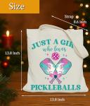 LUERHUI Pickleball Gifts Tote Bag for Women Girls, Just a Girl Who Loves Pickleballs Tote Bag
