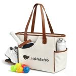 Orelaventino Pickle Ball Bag, Pickleball Tote Bag for Women Men with Paddle Cover Pocket Holds 2-4 Rackets, Pickleball Bags with Shoe Compartment, Pickleball Gifts, Water-Resistant & Lightweight