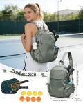 SEAFEW Green Latge Pickleball Sling Bag for Men and Women, Lightweight Pickleball Crossbody Backpack with Skin-Soft Fabric & Water Bottle Holder,