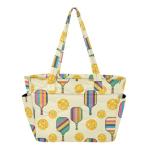 MCHIVER Sports Pickleballs Yellow Print Quilted Tote Bag for Women Lightweight Weekender Bag with Compartments Large Shoulder Handbag for Gym Travel Work