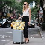 MCHIVER Sports Pickleballs Yellow Print Quilted Tote Bag for Women Lightweight Weekender Bag with Compartments Large Shoulder Handbag for Gym Travel Work