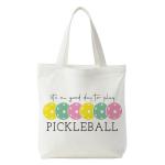 NATSUNO Pickleball Canvas Tote Bag, Pickle Ball Gifts for Women Pickle Ball Lovers, It's a Good Day to Play Pickleball Canvas Tote Bag for Women, Reusable Grocery Bags Shopping Bags