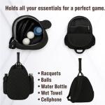 RAREGRAY Premium Tennis Bag – Large Capacity Crossbody Racket Bag for Tennis, Pickleball, Badminton & Squash – Water-Resistant, Lightweight for Women & Men (BLACK)