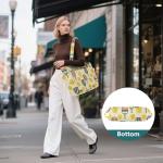 MCHIVER Sports Pickleballs Yellow Print Quilted Tote Bag for Women Lightweight Weekender Bag with Compartments Large Shoulder Handbag for Gym Travel Work