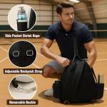 RAREGRAY Premium Tennis Bag – Large Capacity Crossbody Racket Bag for Tennis, Pickleball, Badminton & Squash – Water-Resistant, Lightweight for Women & Men (BLACK)