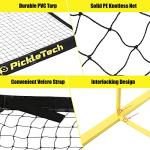 PICKLETECH 4.0 Slim Version Pickleball Net Portable Outdoor, 22 FT Pickleball Net, USAPA Regulation Size, Pickle Ball Net System with Carrying Bag for Driveway