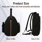 RAREGRAY Premium Tennis Bag – Large Capacity Crossbody Racket Bag for Tennis, Pickleball, Badminton & Squash – Water-Resistant, Lightweight for Women & Men (BLACK)