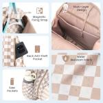 Mosthink Pickleball Racket Backpack Tennis Bag for Women Water-Resistant and Machine Washable Tennis Backpack，Lightweight Sports Bag for Pickleball, Badminton (Plaid Brown)