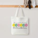 NATSUNO Pickleball Canvas Tote Bag, Pickle Ball Gifts for Women Pickle Ball Lovers, It's a Good Day to Play Pickleball Canvas Tote Bag for Women, Reusable Grocery Bags Shopping Bags