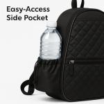 Thorza Tennis & Pickleball Backpack for Women & Men – Compact Racket Bag, Lightweight Quilted Design with Bottle Pockets, Ideal for Practice, Travel & Everyday Court Use - Black