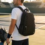 Thorza Tennis & Pickleball Backpack for Women & Men – Compact Racket Bag, Lightweight Quilted Design with Bottle Pockets, Ideal for Practice, Travel & Everyday Court Use - Black