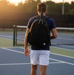 Thorza Tennis & Pickleball Backpack for Women & Men – Compact Racket Bag, Lightweight Quilted Design with Bottle Pockets, Ideal for Practice, Travel & Everyday Court Use - Black