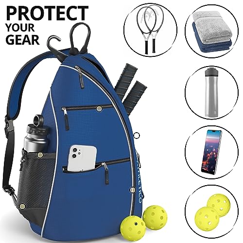Athletico Sling Bag - Crossbody Backpack for Pickleball, Tennis, Racketball, and Travel for Men and Women (Blue)