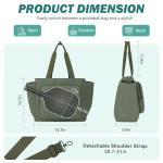 Chase Chic Pickleball Tote Bag for Women,Lightweight Puffer Quilted Crossbody Shoulder Bag Pickle Ball Paddle Holder for Gym Sports,Green
