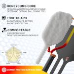 DGYGQ Pickleball Paddles, T700 Raw Carbon Fiber Surface, 16mm Polypropylene Honeycomb Core for All Skill Levels - Larger Sweet Spot for Max Spin, Control & Power