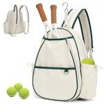 Movker Tennis Bag for Women & Men Sling Crossbody Backpack 2-Racket Waterproof Pocket & Fence Hook Racket Bags Suitable for Pickleball Tennis Badminton