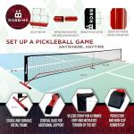 Pickleball Set with Net | 4 USA Pickleball Approved Carbon Fiber Paddles, Portable Regulation Size Net System, 8 Outdoor Balls, Court Marker Kit, Duffle Bag & Carry Bag - ROBBIMS
