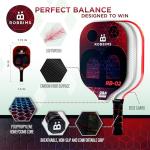 Pickleball Set with Net | 4 USA Pickleball Approved Carbon Fiber Paddles, Portable Regulation Size Net System, 8 Outdoor Balls, Court Marker Kit, Duffle Bag & Carry Bag - ROBBIMS