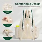 Movker Tennis Bag for Women & Men Sling Crossbody Backpack 2-Racket Waterproof Pocket & Fence Hook Racket Bags Suitable for Pickleball Tennis Badminton