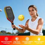 DGYGQ Pickleball Paddles, T700 Raw Carbon Fiber Surface, 16mm Polypropylene Honeycomb Core for All Skill Levels - Larger Sweet Spot for Max Spin, Control & Power