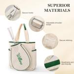 Ulico Personalized Tennis Bag for Women, Custom Embroidered Name Quilted Racket Backpack, Large Waterproof Lightweight Tote Bag for Pickleball & Badminton