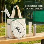 Ulico Personalized Tennis Bag for Women, Custom Embroidered Name Quilted Racket Backpack, Large Waterproof Lightweight Tote Bag for Pickleball & Badminton