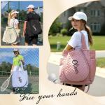 Ulico Personalized Tennis Bag for Women, Custom Embroidered Name Quilted Racket Backpack, Large Waterproof Lightweight Tote Bag for Pickleball & Badminton
