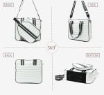 LESCATO Pickleball Puffer Bag with Racket Compartment, Quilted Pickleball Sports Tote Bag, Adjustable Shoulder Strap, Crossbody Strap, Fits 2 Rackets, Cute Pickleball Bag for Women (White)