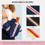 KEDZIE Pickleball Tote Bags Pickleball Crossbody Bag Portable Pickle Ball Bag For Women and Men - Cream
