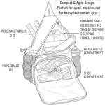 Alveroya Pickleball Sling Bag with Shoe Compartment for Men Women, Professional Pickleball Backpack Fits 2-3 Paddles, Large Capacity Paddle Bag with 36oz Water Bottle Pocket & Fence Hook -Grey/Black