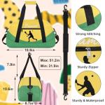 Herdesigns Custom Pickleball Gym Duffel Bag for Men, Ball Personalized Name Travel Sport Tote Bags Custom Overnight Weekender Bags, Yellow Green