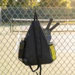 Alveroya Pickleball Sling Bag with Shoe Compartment for Men Women, Professional Pickleball Backpack Fits 2-3 Paddles, Large Capacity Paddle Bag with 36oz Water Bottle Pocket & Fence Hook -Grey/Black