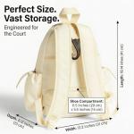 Thorza Tennis & Pickleball Backpack for Women & Men – Compact Racket Bag, Fits 1 Tennis Racket or Paddles, Lightweight Quilted Design with Bottle Pockets for Practice & Travel - Beige