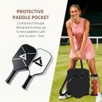 VANNMESTER Pickleball Bag for Women with Detachable Paddle Case,Stylish Tote Large Capacity Paddle Holder,External Water Holder and Ball Bag, Waterproof Shoulder Pickleball Tote Bag Black