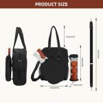 VANNMESTER Pickleball Bag for Women with Detachable Paddle Case,Stylish Tote Large Capacity Paddle Holder,External Water Holder and Ball Bag, Waterproof Shoulder Pickleball Tote Bag Black