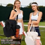 VANNMESTER Pickleball Bag for Women with Detachable Paddle Case,Stylish Tote Large Capacity Paddle Holder,External Water Holder and Ball Bag, Waterproof Shoulder Pickleball Tote Bag Black