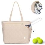 KAVIGOR Tennis Tote Bag with Shoe Compartment - Extra-Large Water-Resistant Lightweight Quilted Design for Tennis & Pickleball Gear, Holds 2-4 Rackets