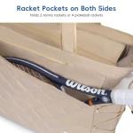 KAVIGOR Tennis Tote Bag with Shoe Compartment - Extra-Large Water-Resistant Lightweight Quilted Design for Tennis & Pickleball Gear, Holds 2-4 Rackets