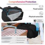 GZSXXTS Tennis Tote Bag with Shoe Compartment - Extra-Large Quilted Pickleball Bag Holds 2-4 Rackets, Water-Resistant & Lightweight for Men & Women (Brown)