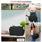 GZSXXTS Tennis Tote Bag with Shoe Compartment - Extra-Large Quilted Pickleball Bag Holds 2-4 Rackets, Water-Resistant & Lightweight for Men & Women (Brown)