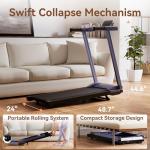 DeerRun Treadmills for Home with Incline and Handles, 3.0 HP Foldable Treadmill for Small Spaces, Folding Running Machine with Smart APP