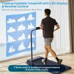 Walking Pad Treadmill with Handles, Folding Foldable Electric Treadmills for Home Small, 3.0HP Walking Pad with Handle Bar, 3 in 1 Portable Under Desk Treadmill with LED Display, 320LBS Capacity